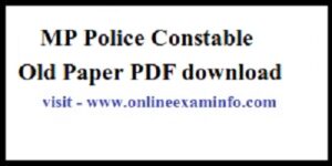 MP Police Constable Old Paper PDF download in Hindi & English