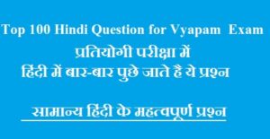 MOST IMPORTANT HINDI QUESTION AND ANSWER FOR MP VYAPAM