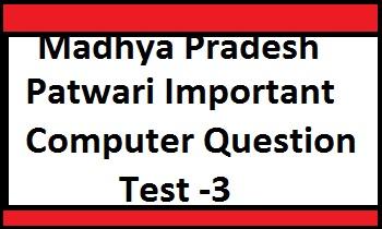 Madhya Pradesh Patwari Important Computer Question Test -3