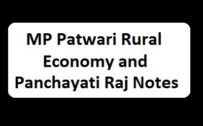 MP Patwari Rural Economy and Panchayati Raj Notes